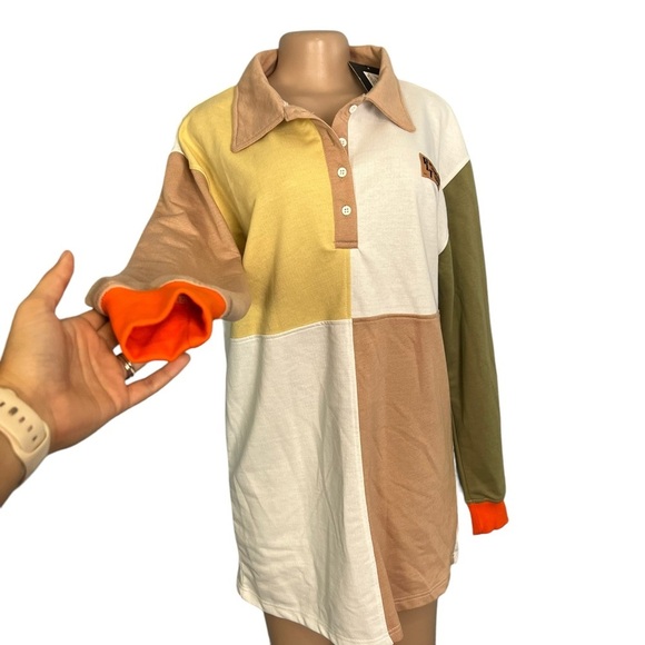 3/$30 🍂 PrettyLittleThing Stone Contrast Block Sweatshirt Dress - Picture 5 of 12